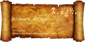Kolbert Ákos névjegykártya