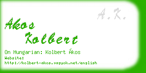 akos kolbert business card