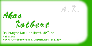 akos kolbert business card